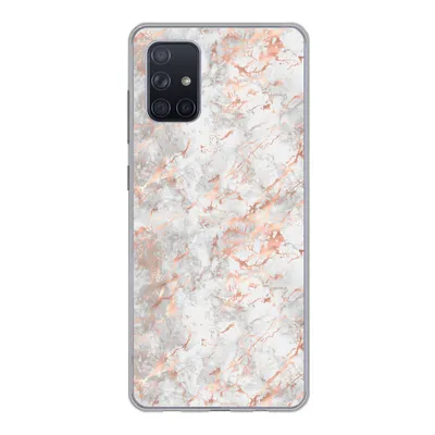 Produktbild von MuchoWow® Handyhülle Schutzhülle Hülle für Samsung Galaxy A51 Roségold - Marmor - Weiß - Gemustert Silikon Softcase Handy Hülle - Schutzabdeckung
