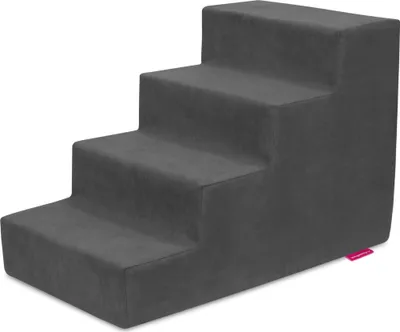 Produktbild von Badum - Hundetreppe für Kleine Hunde Bett, Katzentreppe Antirutsch Bezug, 40cm Graphit