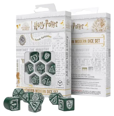 Zdjęcie produktu dla Q-workshop Harry Potter. Slytherin Modern Dice Set - Green, Dorosły/dziecko, Każda płeć, Plastik, Zielony, Biały