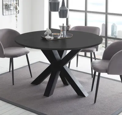 Produktbild von Esstisch schwarzstahl 110x78 cm Big System Rund Stern 110 Auszug