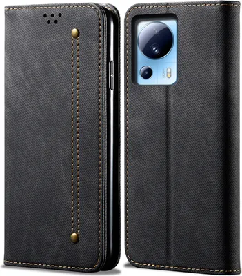 Produktbild von Xiaomi 13 Lite Hülle, Leder Brieftasche Flip Bookstyle Schutzhülle mit Standfunktion für Xiaomi 13 Lite Schwarz