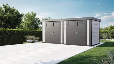 Produktbild von Gartenhaus Duo 5221 2 Doppeltüren 542 x 229 cm weiß