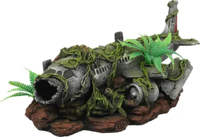Productafbeelding van Terra Della Vliegtuigwrak jungle terrariumornament 30,3 x 19,3 x 17 cm