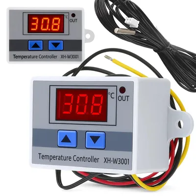 Zdjęcie produktu dla Termostat cyfrowy elektroniczny regulator temperatury sterownik 110C 230V wodoodporna sonda NTC10k LCD do akwarium terrarium szklarni