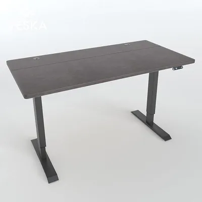 Produktbild von Höhenverstellbarer Schreibtisch (140 x 70 cm) - Sitz- & Stehpult - Bürotisch Elektrisch Höhenverstellbar mit Touchscreen & Stahlfüßen (Anthrazit/Stein-Anthrazit)