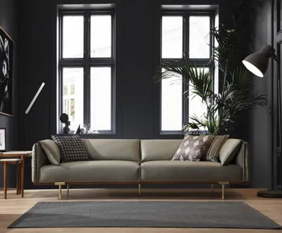 Produktbild von Grüner 3-Sitzer Wohnzimmer Ledersofas Designer Exklusive Couch Sofas