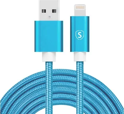 Image de Câble USB vers Lightning, 2,4 A, 2 m, nylon - Bleu