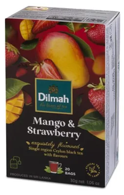 Zdjęcie produktu dla Dilmah Mango & Strawberry Flavoured Black Tea 20x1,5 g