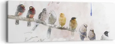 Produktbild von Bild auf Leinwand - Leinwandbild - Einteilig - Vögel Kanarienvogel Zweig - 90x30cm - Wand Bild - Wanddeko - Wandbilder - Leinwanddruck - Bilder - Wanddekoration - Leinwand bilder - AB90x30-4175
