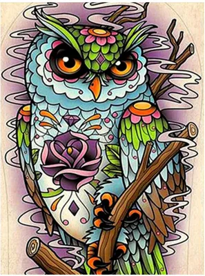 Produktbild von Pampicio Diamond Painting Eule 5D Kinder Bastelset