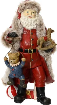 Productafbeelding van Kerstman polyresin l9.5b11h22 cm rood kerst Decoris