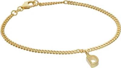 trendor 21602-D Mädchen-Armband mit Buchstabe D 925 Silber Vergoldet 1