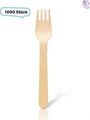 Produktbild von Gabel, Holzgabel Einwegbesteck, 1.000 Stk, gewachst, biologisch abbaubar, 16 cm