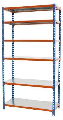 Zdjęcie produktu dla SIMONCLICK PLUS Regał metalowy 6/300 NIEBIESKI/POMARAŃCZOWY/OCYNKOWANY