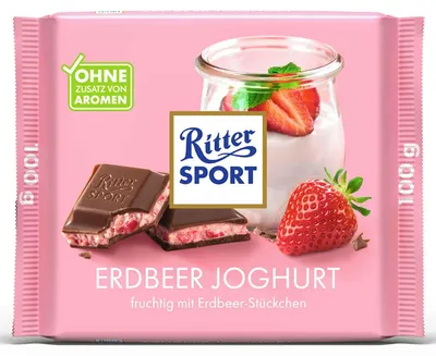 Immagine prodotto di Ritter SPORT 5211809002 Ritter SPORT Erdbeer Joghurt Schokolade 100,0 g, Immagine generata dall'IA