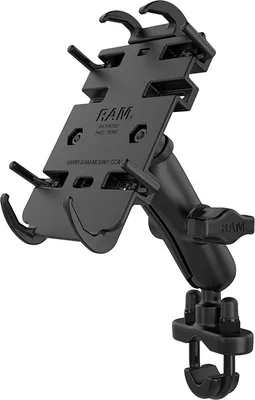 Image de RAM MOUNTS Support de téléphone à bras moyen Quick-Grip Base à boulon en U pour guidon