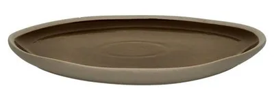 Imagen del producto de Plato para el desayuno "Pomax Primeval" de porcelana, color verde oliva, dimensiones: 20,4 cm de largo x 20 cm de ancho x 1,5 cm de alto