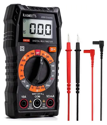 Obrázek produktu pro KAIWEETS KM100 Digitální multimetr, voltmetr, AC/DC napětí, DC proud, spojitost, odpor, dioda