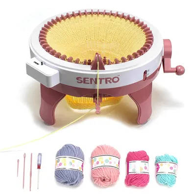 Produktbild von 48-Nadeln Strickmaschine – Rundgestrickte Doppelwalzen für Pullover, Mützen, Schals, Handschuhe und Socken