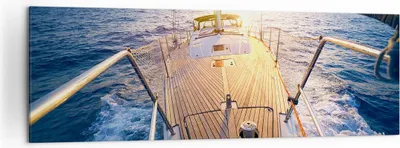 Produktbild von Bild auf Leinwand - Leinwandbild - Segelboot Meer - 160x50cm - Wand Bild - Wanddeko - Wandbilder - Leinwanddruck - Bilder - Kunstdruck - Wanddekoration - Leinwand bilder - Wandkunst - AB160x50-4076