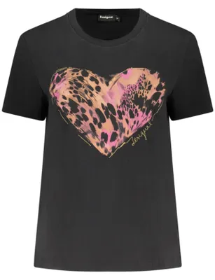 Produktbild von Damen Schwarz T-Shirt mit Tiger Print und Rundhals - Kurzarm Styles