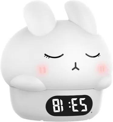 Image de Réveil en silicone avec fonction tactile, lumière LED, fonction alarme, rechargeable, veilleuse, aide au sommeil