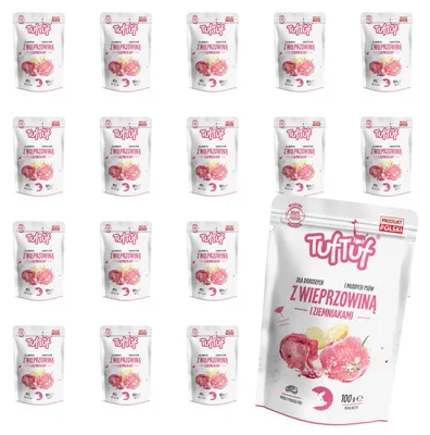 Produktbild von Tuftuf | Feuchte Nahrung für Hunde - 20x100g - Schweinefleisch mit Kartoffeln - 66% Feuchtigkeit - Natürliche Zutaten