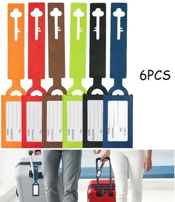 Produktbild von Gepäckanhänger, Reiseanhänger, Adresshalter, Flugzeugkoffer-Kennzeichnungsanhänger, Gepäckanhängerhalter aus Leder