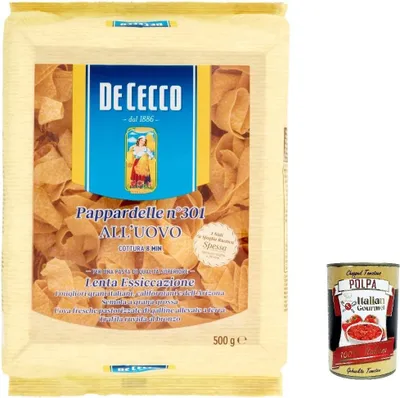 Produktbild von 10x De Cecco Pappardelle N° 301 all'Uovo Pasta mit ei - 500g + Italian Gourmet polpa 500g