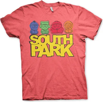 Produktbild von South Park Sketched T-Shirt - X-Large - Red-Heather