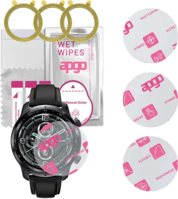 Produktbild von apgo 3 Stück Schutzglas, klar, kompatibel mit Mobvoi TicWatch Pro 3 Smartwatch, Hybrid 8H, Ersatz für Hartglas, Displayschutzglas, Bildschirmschutz, Displayschutz, kratzfest