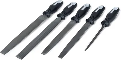 Obrázok produktu pre Súprava pilníkov 5-dielna, 152 mm až 254 mm, s rukoväťami a kufríkom, pre spracovanie dreva