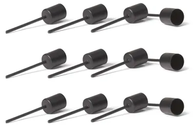 Produktbild von Novaliv 12x Stabkerzenhalter Schwarz I Kerzenpick 10 x 2,5 cm Kerzenpin Adventskranzdekoration I Kerzenstecker für Stabkerzen Kerzenleuchter I Dekoration Weihnachten