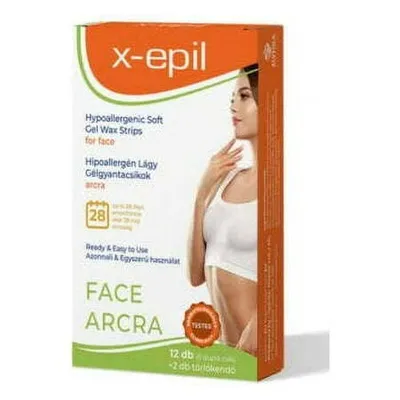 Image de X-epil Premium Soft Sensitive Gel Wax Strips for Face (Premium 12pcs)
