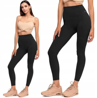 Obrázok produktu pre Dámske športové legíny s vysokým pásom Hladké pokrytie Fitness Gym XL
