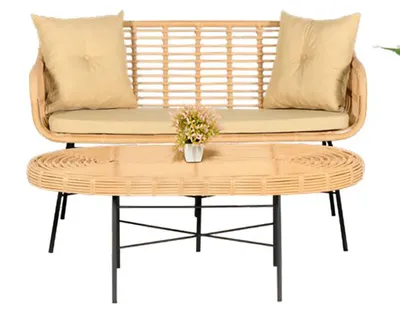 Immagine prodotto di GardenFurniture Divano 2 posti Tavolino Seduta Mobili Divano Set Terrazza Tavolo Nuovo