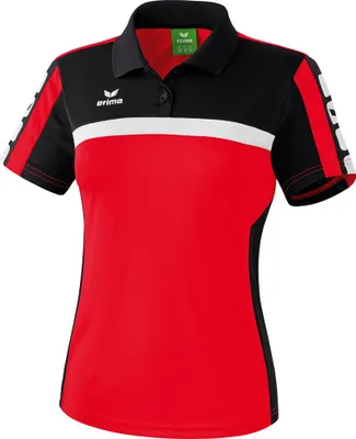 Produktbild von Erima CLASSIC 5-CUBES Poloshirt Damen rot/schwarz/weiß 38