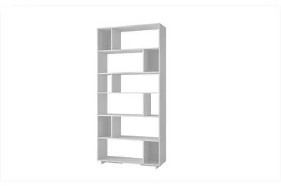 Image de Grande bibliothèque en panneau mélaminé blanc 90 x 188,6 x 25,4 cm, style scandinave