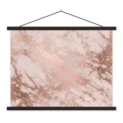 Produktbild von MuchoWow® Textilposter Marmor - Rosa - Luxus - Marmoroptik - Glitzer - Design 40x30 cm mit schwarzem Rahmen - Dekorationen