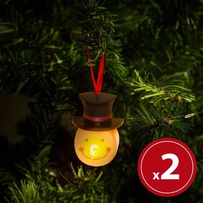 Productafbeelding van LED-theelichtjes - sneeuwpop - 2 stuks per verpakking
