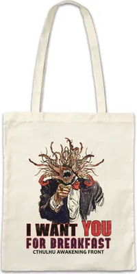 Produktbild von Urban Backwoods I Want You Cthulhu, Stofftasche, Farbe: Beige