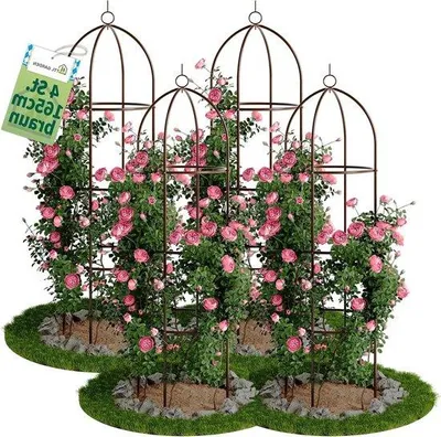 Productafbeelding van Famanu klimplantenrek, 165 cm - bruin, set van 4 stuks, geschikt voor klimplanten