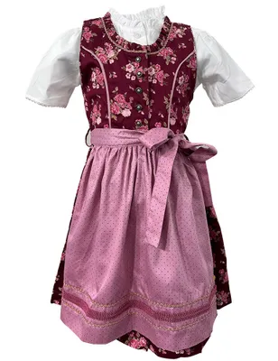 Produktbild von Isar-Trachten Kinder Dirndl "Emma" 3-tlg. mit Bluse 63102 | Beere Rosa Größe: 134