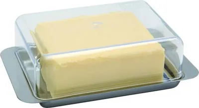 Produktbild von APS 63 Butterdose, Edelstahl/Polystyrol, 16 x 9,5 cm, Höhe 5,5 cm,  Germany