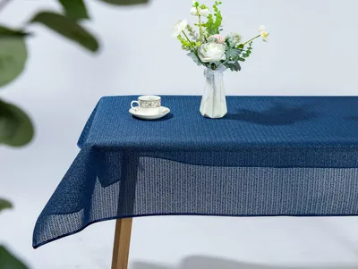 Produktbild von Tokio Weichschaum Tischdecke mit Paspelband, Garten, Balkon, Terrasse,Blau, (Eckig160x130cm)