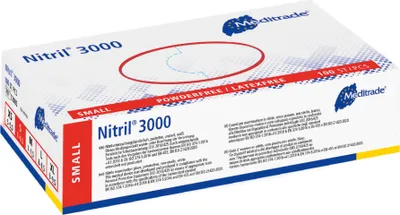 Produktbild von Meditrade Nitril 3000 Untersuchungshandschuhe weiß Gr. S