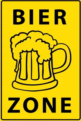 Produktbild von vianmo Holzschild 18x12 cm Bier Zone gelbes Essen Trinken