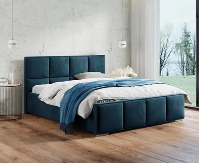 Produktbild von Furmeb24 - CLOUD 200 x 200 cm - Polsterbett aus Holzrahmen , Doppelbett mit h¶her Kopsttze - Inclusive Matraze - (Velutto 25)