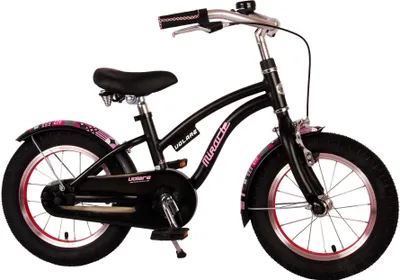 Produktbild von TPFSports Miracle Cruiser Kinderfahrrad - Mädchen - 14 Zoll - Rücktritt + Handbremse - Mattschwarz