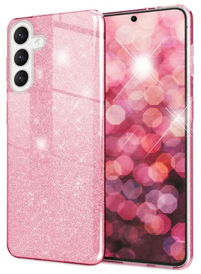 Image de Housse hybride NALIA à paillettes pour Samsung Galaxy S24 Plus Housse, paillettes brillantes avec silicone renforcé Rose